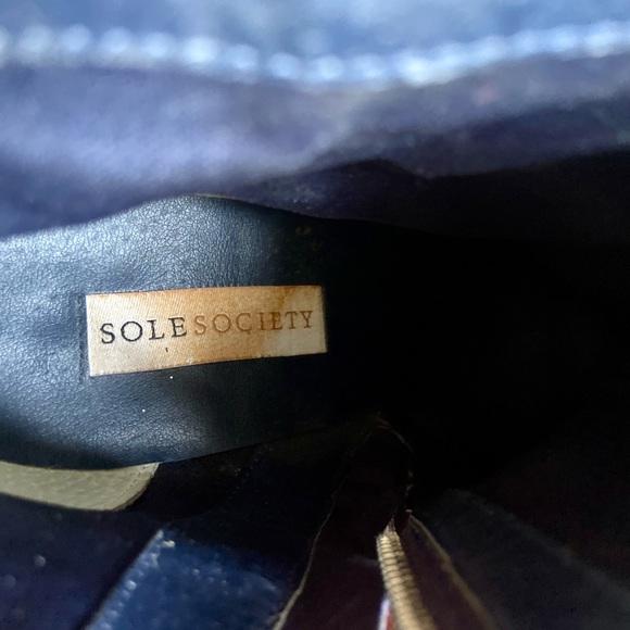 Sole Society, man-made suede, deep blue, high heeled boots in size 8 - Picture 5 of 6